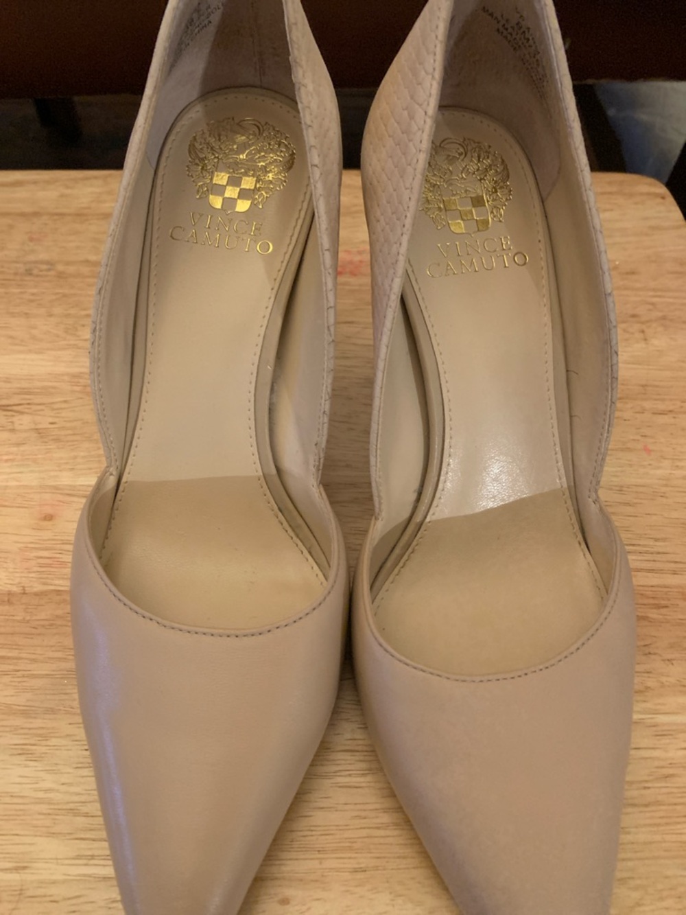 Vince Camuto Beige Pointed-Toe Pumps